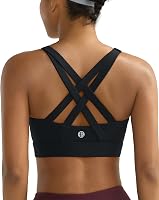 RUNNING GIRL High Support Sports Bra for Women - Molded Cup Strappy High Impact Running Bra, Full Coverage Yoga Gym
