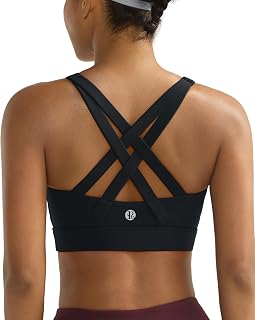 RUNNING GIRL High Support Sports Bra for Women - Molded Cup Strappy High Impact Running Bra, Full Coverage Yoga Gym