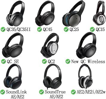 Bose Profesyonel Kulak Pedi Bose QC35 ii için yedek kulaklık Pedi yastıkları QC35 QC35 QC25 QC15 QC2 AE2 AE2i uyumlu kulaklık ped sünger Yastık Minder earpad (Lacivert)