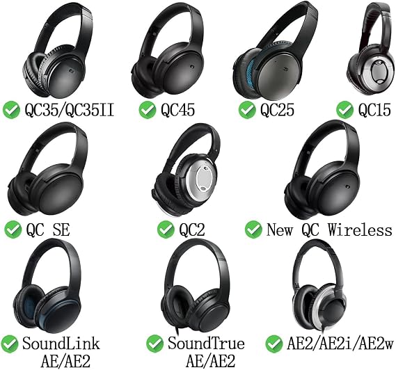 Bose Profesyonel Kulak Pedi Bose QC35 ii için yedek kulaklık Pedi yastıkları QC35 QC35 QC25 QC15 QC2 AE2 AE2i uyumlu kulaklık ped sünger Yastık Minder earpad (Lacivert)