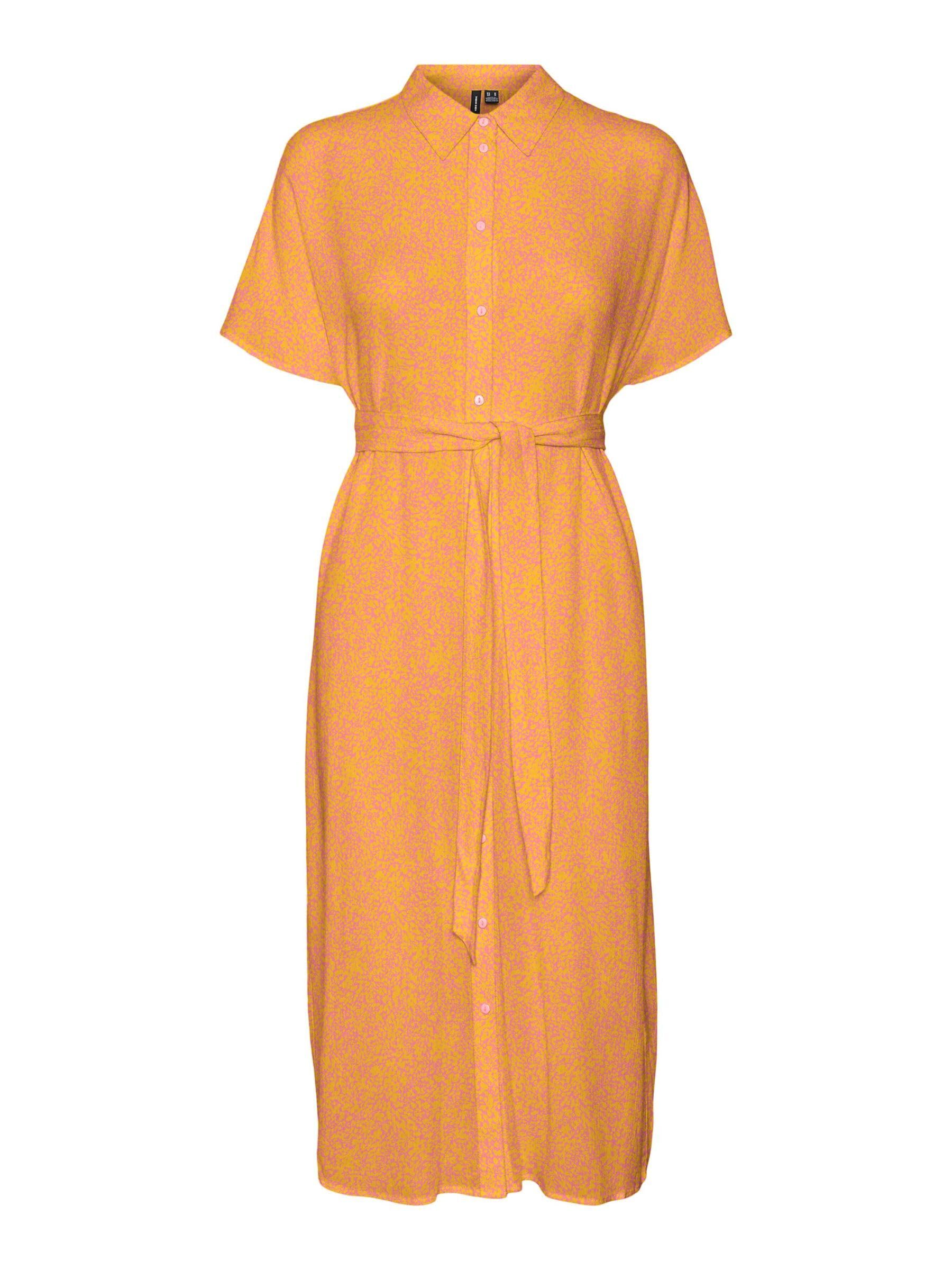 VERO MODA Female Dress VMMENNY Midi Dress, Georgia Peach/AOP: melin, L
