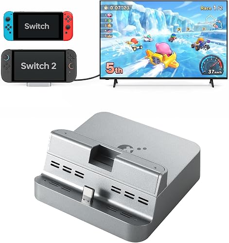 GuliKit Dock Station for Switch 2/Switch,4K TV Docking Base,Case Friendly - 1