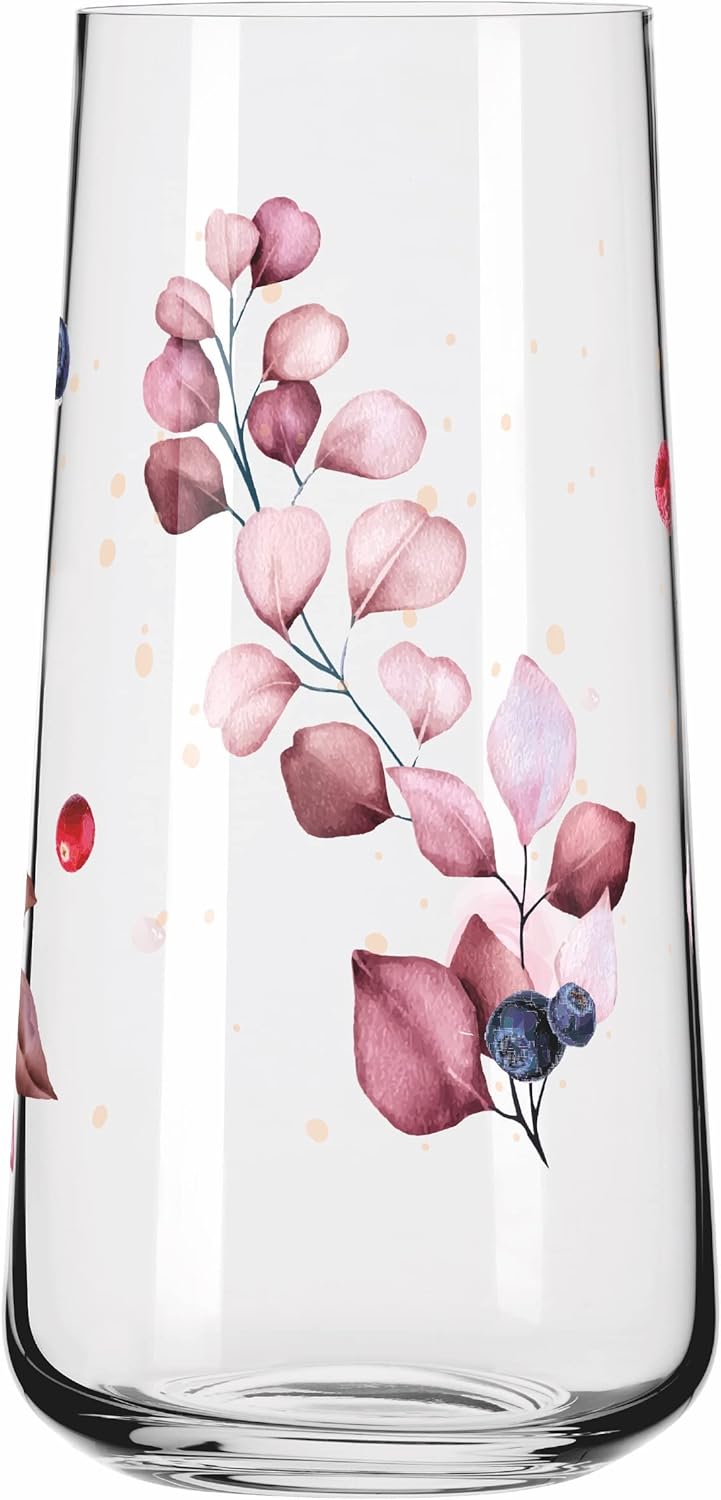 RITZENHOFF Summer Sonett 6241001 Universal Glass Set of 2 with Berry Motif Made in Germany, Pink, Red, Purple
