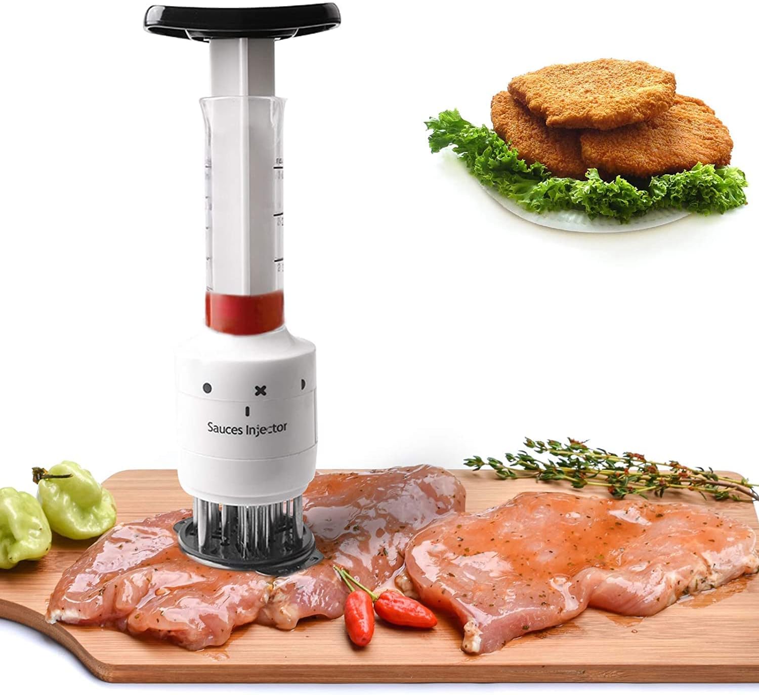 Istara Meat Tenderizer Needle, 2 in 1 Needle Meat Tenderizer, Sauce Enhancer Injector 30 Stainless Steel, Sauces Injector 3 Oz Marinade Flavor Syringe Kitchen Essential Tools