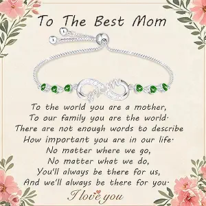 Gifts for Mom Silver Bracelets for Mothers day Birthday Thanksgiving Christmas Gifts from Son Daughters