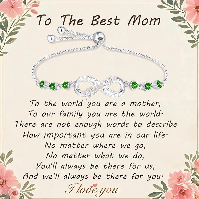 Gifts for Mom Silver Bracelets for Mothers day Birthday Thanksgiving Christmas Gifts from Son Daughters