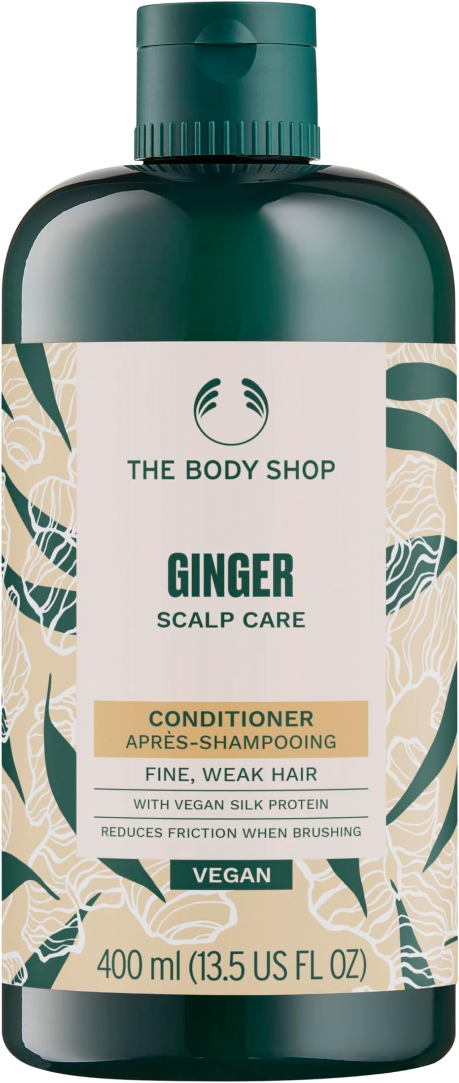 The Body Shop Ginger Scalp Care Conditioner, Fine, Weak Hair, With Silk Protein, Reduces Friction When Brushing, Vegan | 400 mL / 13.5 Oz