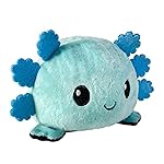 TeeTurtle - The Original Reversible Axolotl Plushie - Blue + Black - Cute Sensory Fidget Stuffed Animals That Show Your Mood