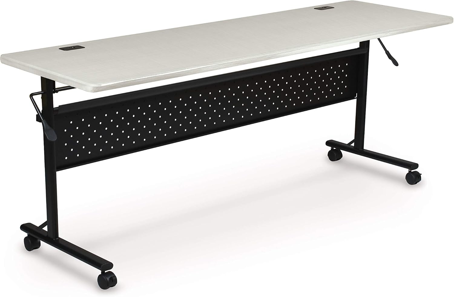 MooreCo Essentials Flipper Training Table 60x24 Mahogany Top Black Base: Furniture & Decor