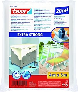 Tesa 56652-00002-01 Bâche de Protection Extra Forte 20m² 4m x 5000mm, Transparent