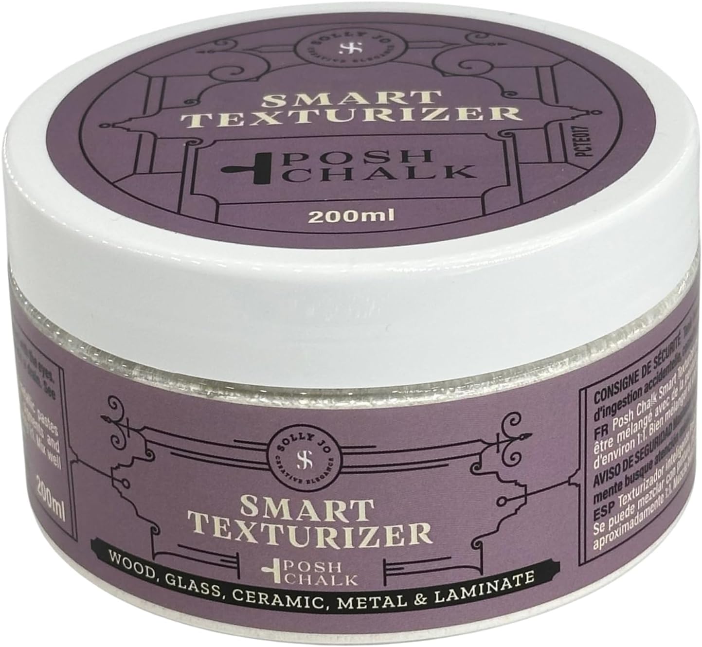 Posh Chalk PCTE013 Glass Plaster 500ml - Multiuse Layering Plaster - Transparent Glossy Finish - DIY Craft, Furniture + Upcycling - Glass, Metal, Ceramic, Stone, Wood + Fabric - UV Filter