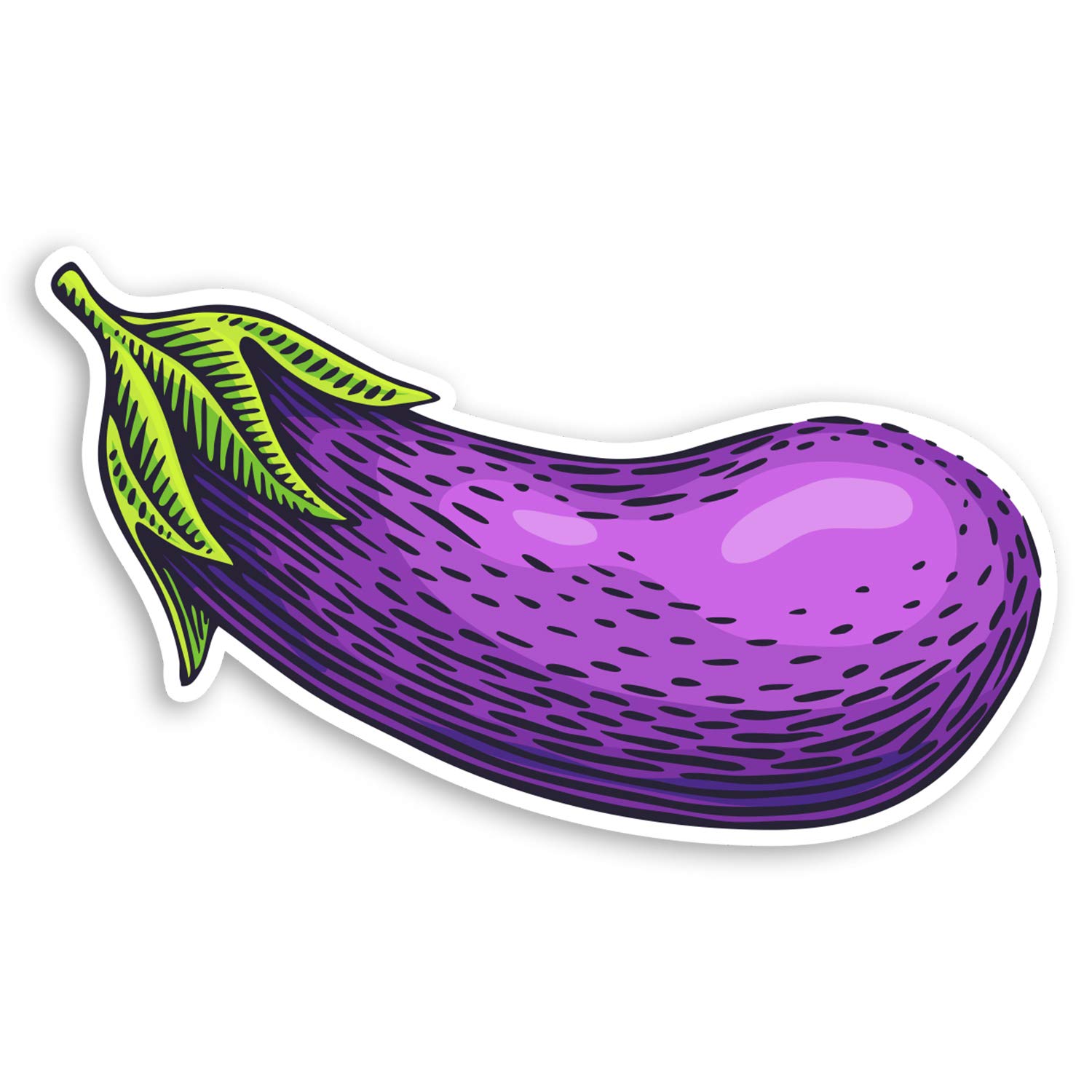 Destination Vinyl Ltd Multi 2 X 10Cm Purple Aubergine Vinyl Stickers - Eggplant Funny Joke Sticker #31484 (10Cm Wide)