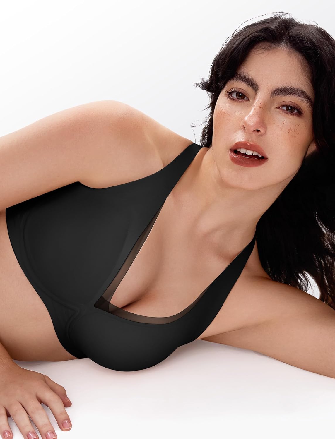 Deep V Wireless Jelly Bras for Women No Underwire Seamless Push Up Comfortable Tshirt Bralettes Everyday Bra - Image 5