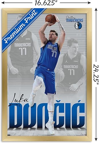 Miniatura 9 de Trends International NBA Dallas Mavericks - Póster de pared de Luka Doncic 22, 22.375 x 34 pulgadas, versión enmarcada en negro Versión enmarcada
