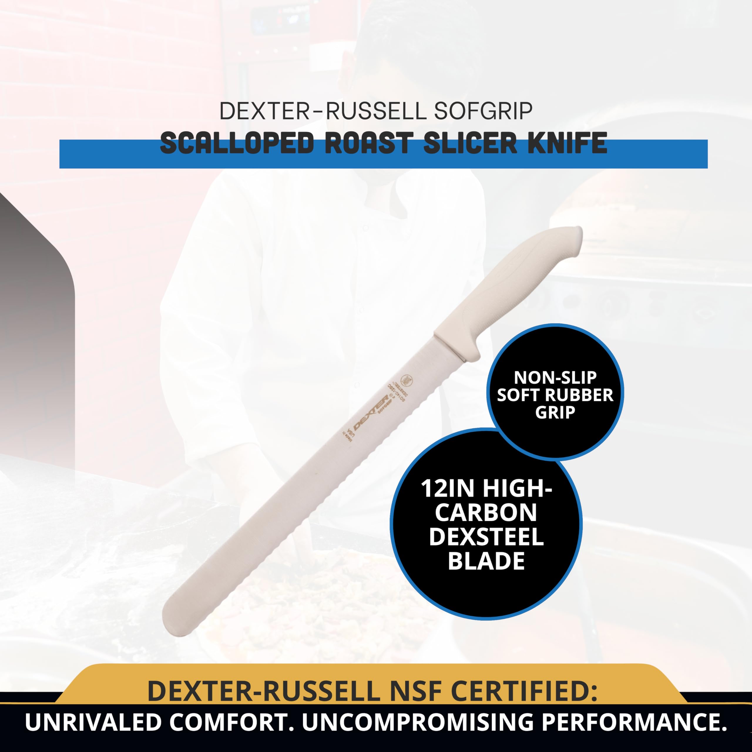 DEXTER Russell SG140-12SC-PCP SofGrip - Cortador de asado festoneado (12")