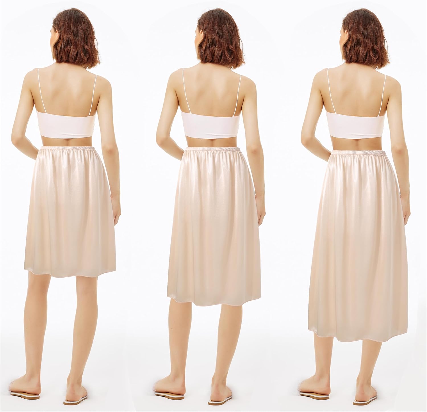 Coucoland Half Slips for Under Dresses - 3 Pieces Shirt Extenders Elastic Waist Underskirt Comfortable Adjustable Half Slip - Image 4
