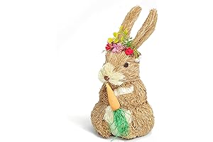 DearSun 9.8'' Easter Sisal Bunny Figurines