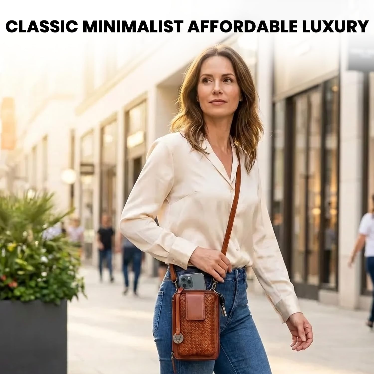 Genuine Leather Small Leather Crossbody Bags For Women Cell Phone Purse With Adjustable & Detachable Strap - Image 7