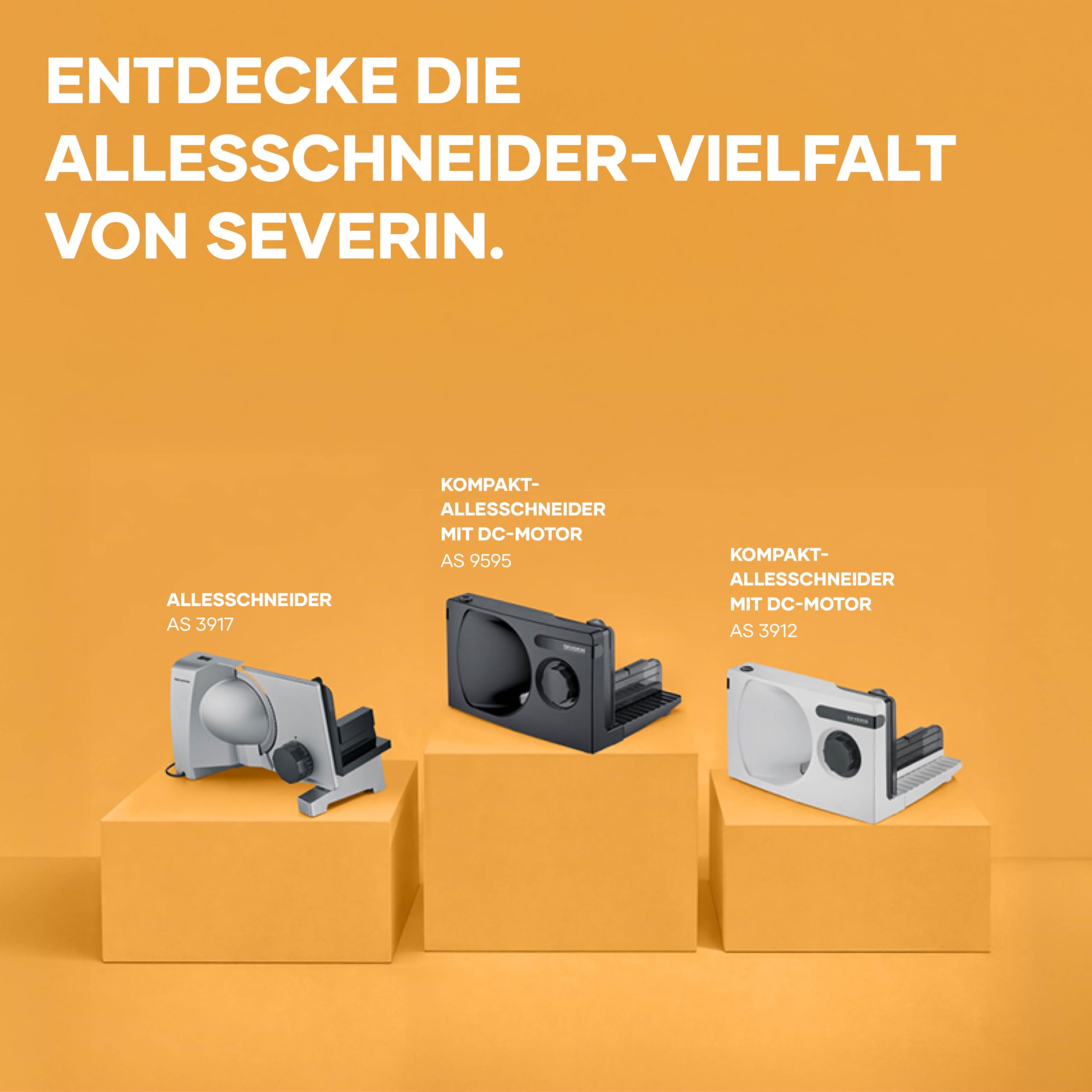 SEVERIN Allesschneider AS 9595 Brotschneidemaschine stufenlos einstellbarer Schnittstärke Fingerschutz schwarz