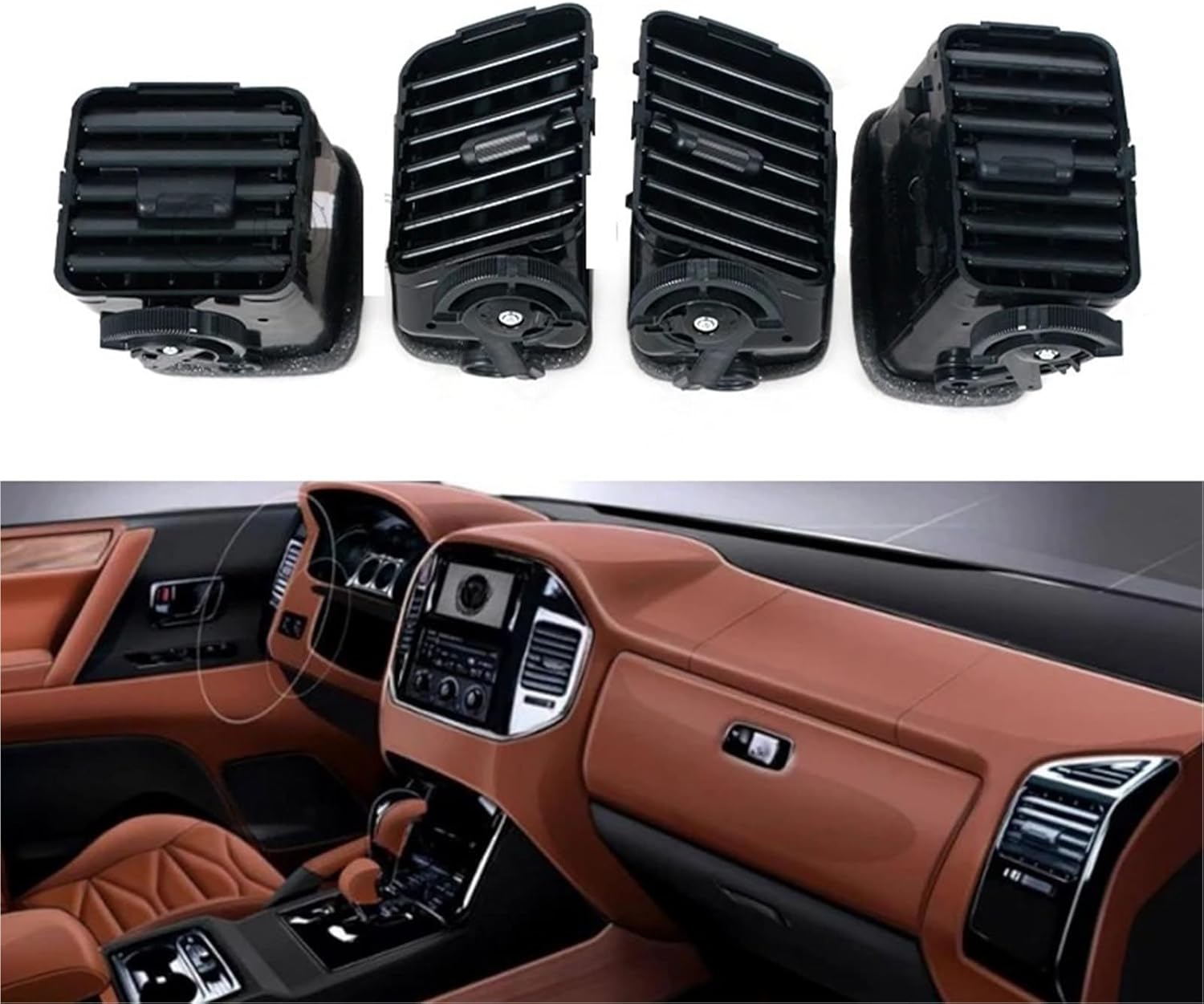 A/C Air Vent Outlet Air Conditioning Installation Compatible for Mitsubishi Montero Pajero V73 V75 V77 Car Exhaust Vent Outlet Grille(Central nly 1 Right)