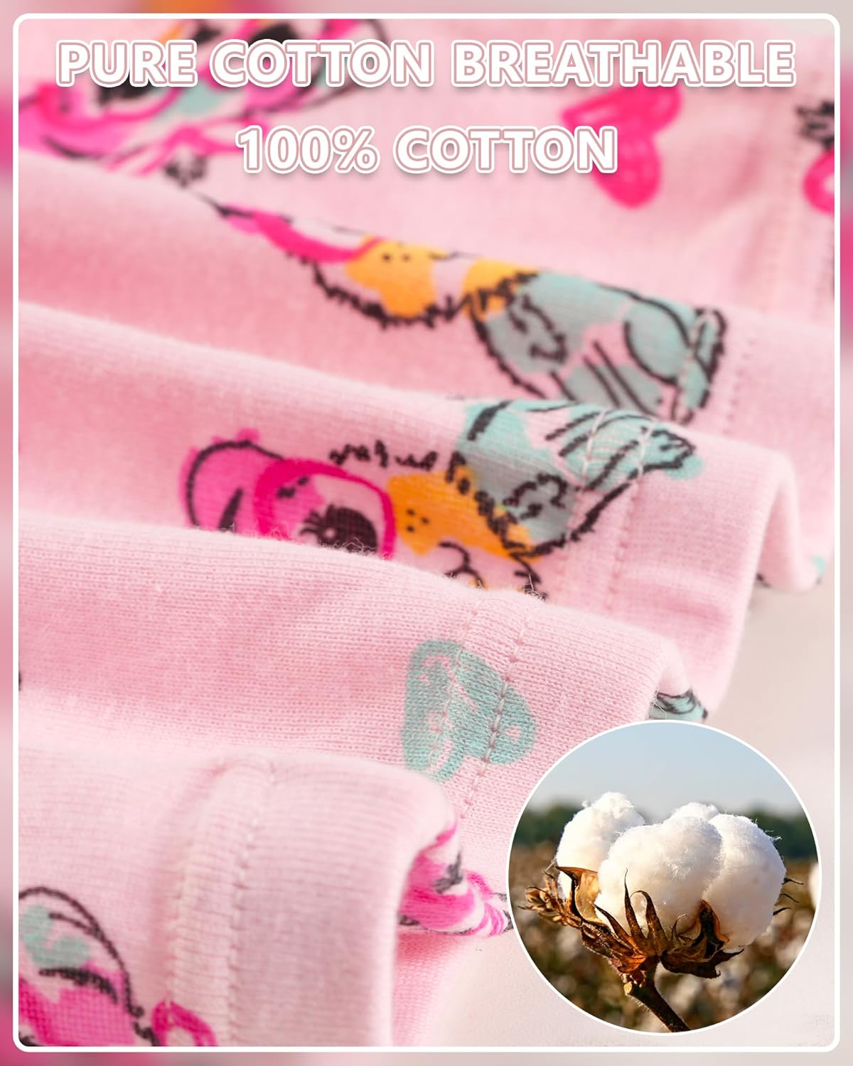 Toddler Underwear Girls Panties Kids Briefs Comfortable Cotton Soft Cute Pattern 6 Pack for 2-8 Years - Image 4