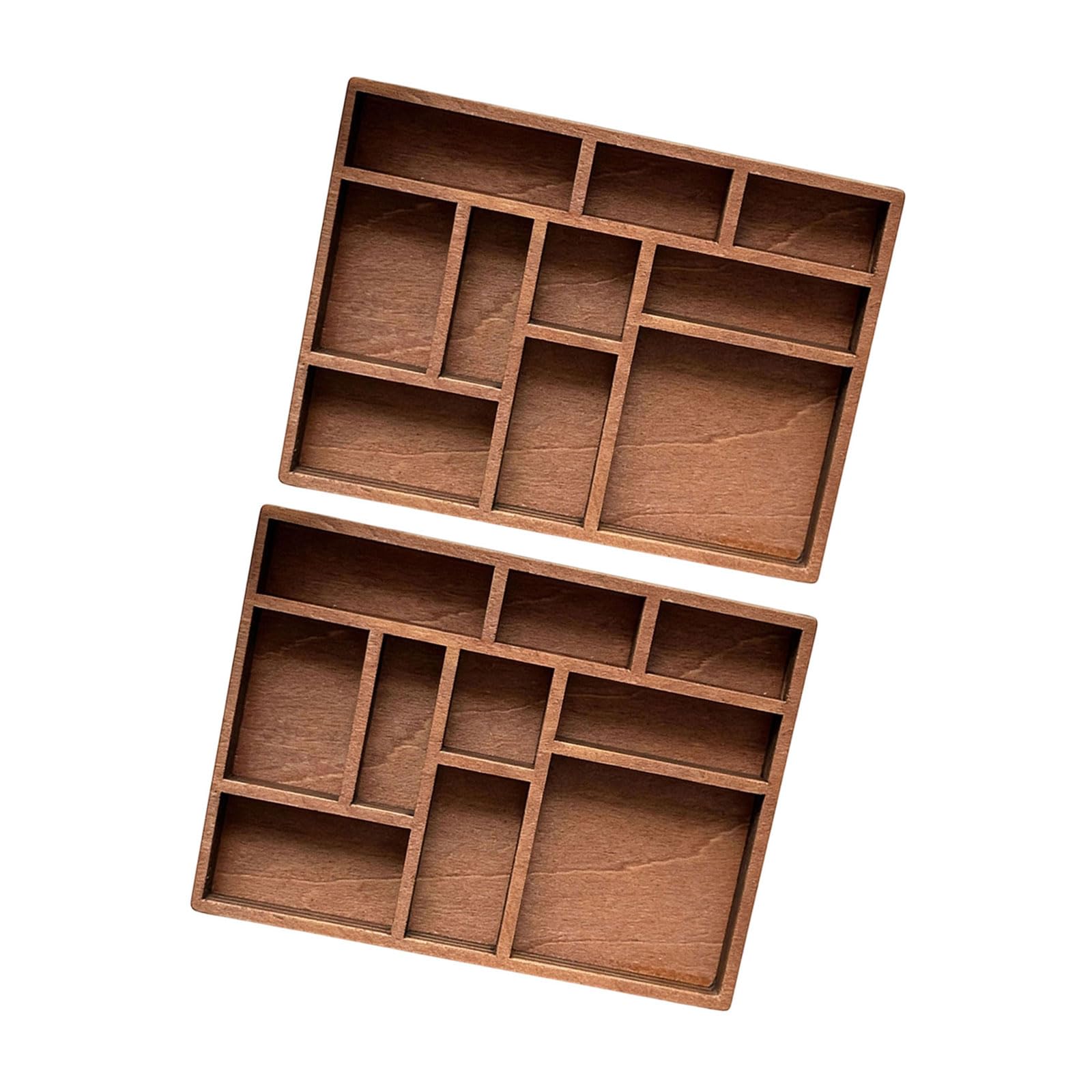 Msioytog Bucolic Wood Display Shelf Wooden Crystal Organizers Tray for Gemstones Jewelry and Collectibles with Sturdy Construction Wooden Mineral Display Tray