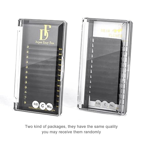 Miniatura 8 de DF - Extensiones de pestañas de volumen de 0.001 in, rizo C, 0.012 in, 0.394 in, súper fáciles de abrir, pestañas de volumen de floración rápida,