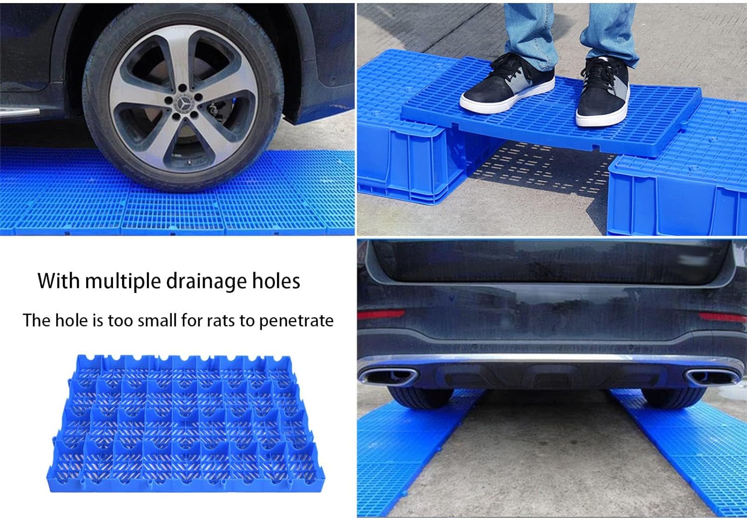 Lightweight Plastic Pallet, Waterproof Storage Grid Pad, Moisture Proof Floor Pallets, Breathable Grid Ventilation Portable Combined for Supermarket Basement,30x30x3cm