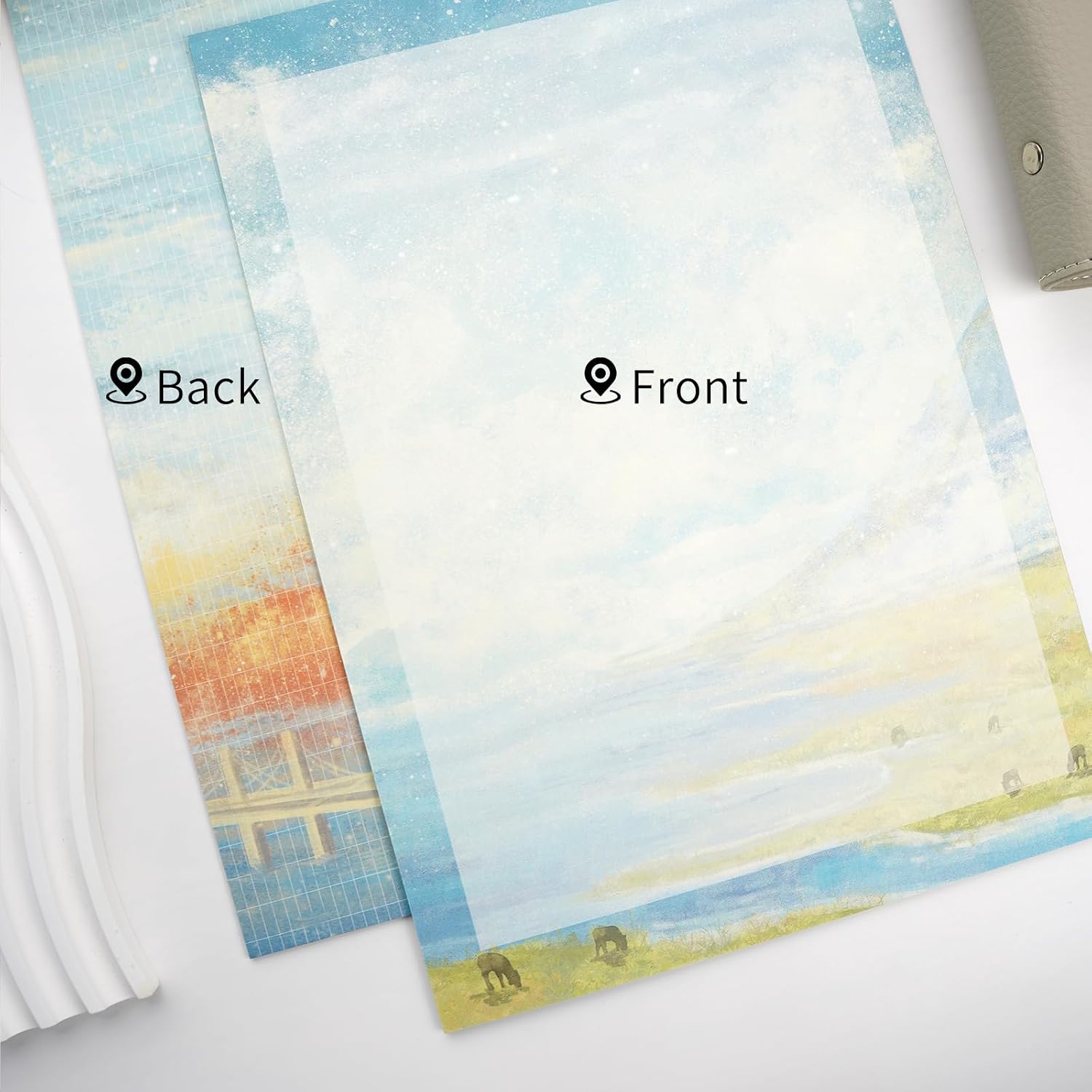 40/60 Sheets watercolor cute writing paper B5 size letter printer paper 120gsm decorative scrapbooking colored antique vintage flowers animal design Double-Sided stationery(some scenery) image 3