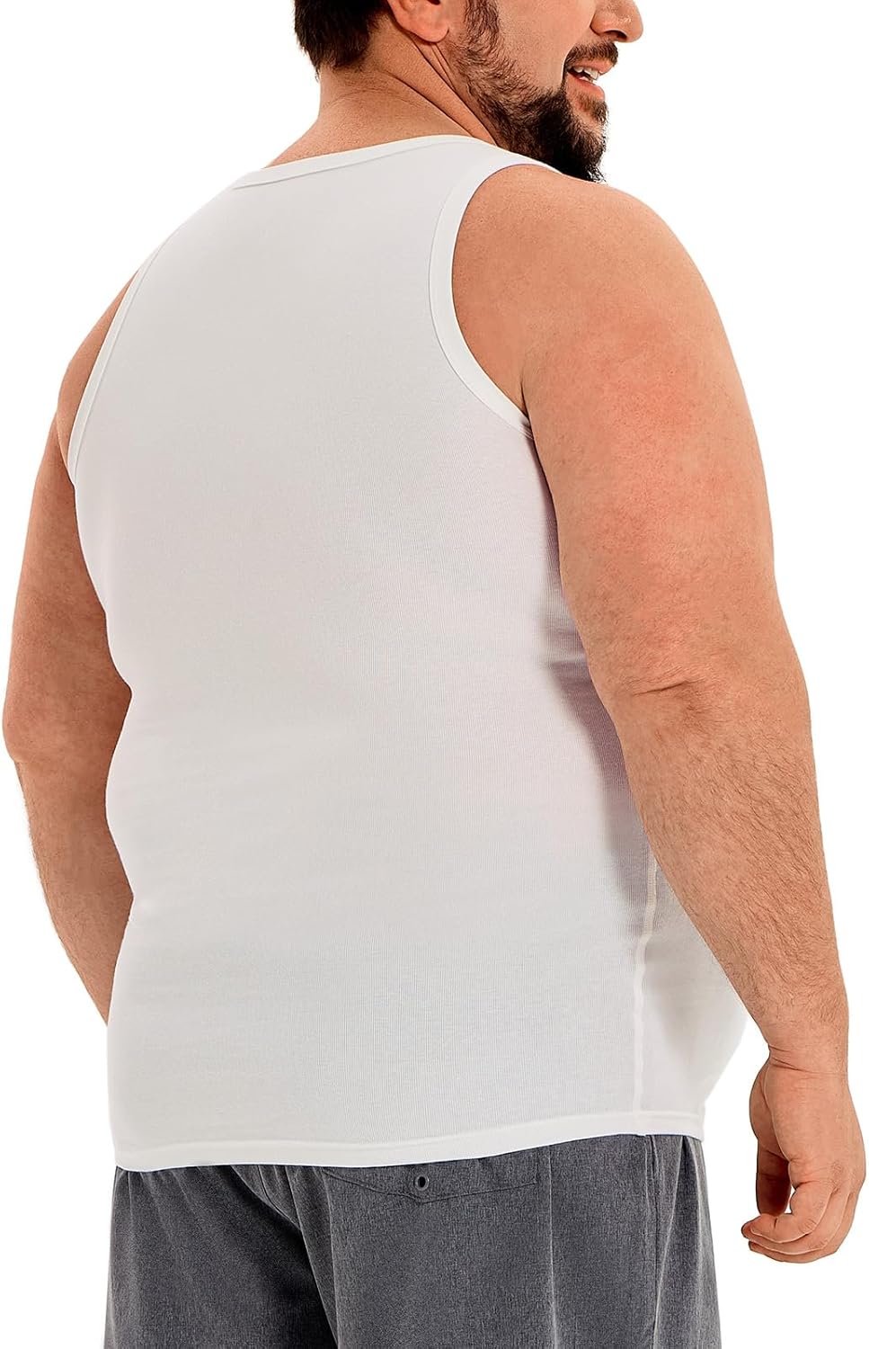 HOdo Big and Tall Mens Compression Undershirts Cotton A-Shirts Sleeveless Shapewear for Men 2XL-6XL - Image 8