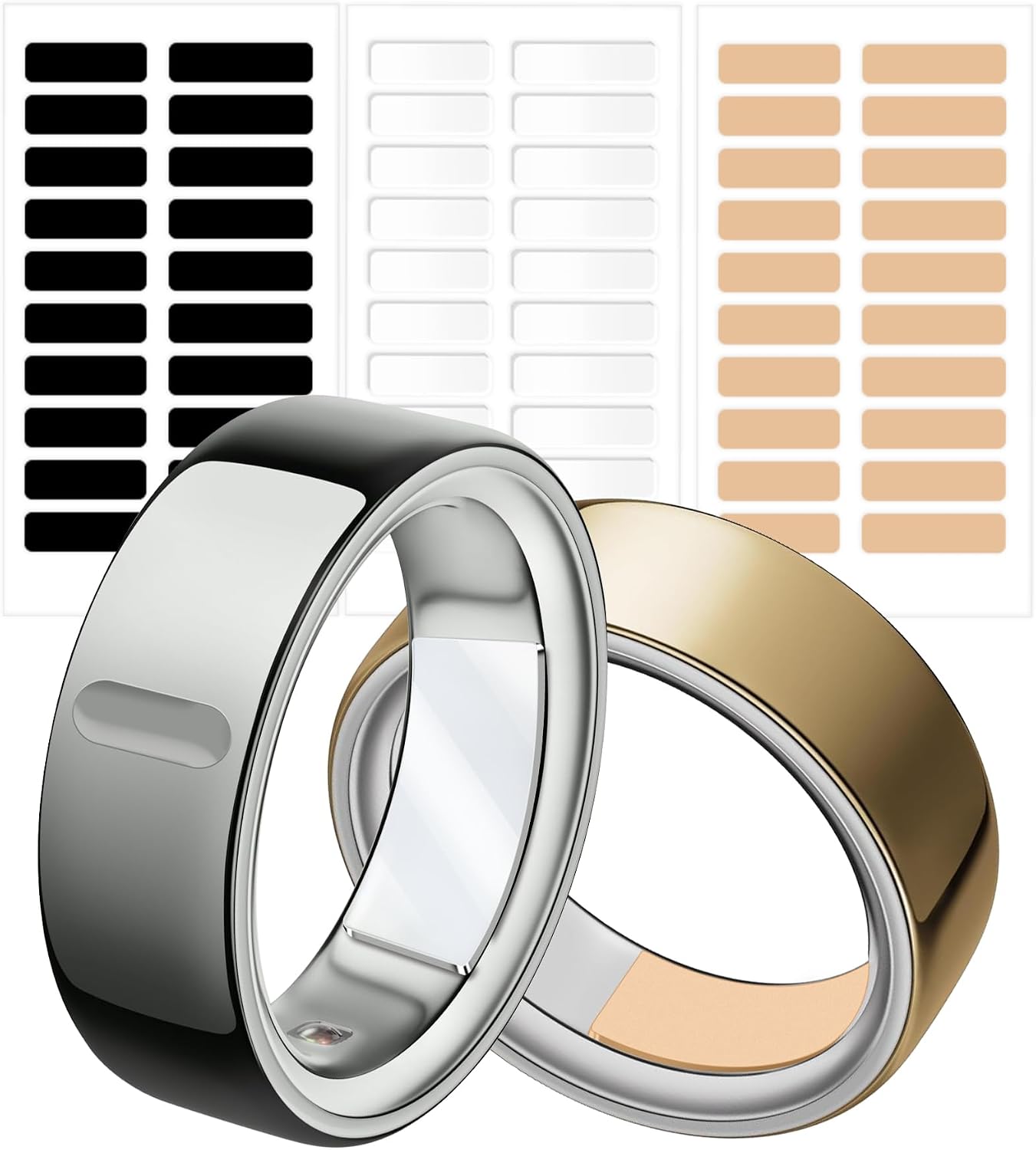 YWXTW [Cut Freely & Invisible for Oura Ring Size Adjuster, Waterproof Adhesive Guard Compatible with Samsung/Ultrahuman/Ringconn Ring, Thinner Sizers for Smart Ring, 3 Colors (120 PCS)