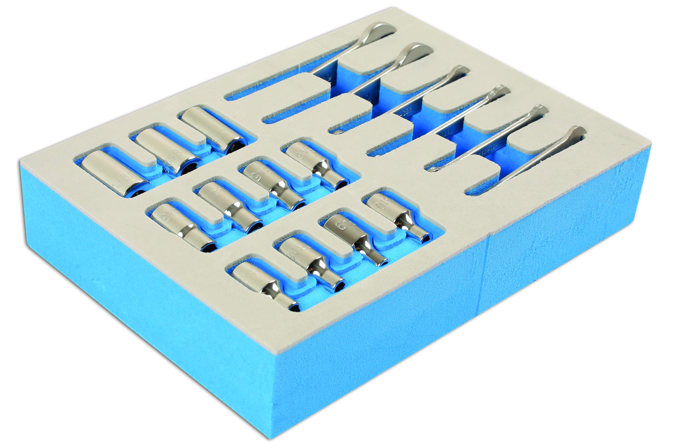 Laser 7132 BA Clé plate et jeu de douilles 17pièce, assortis