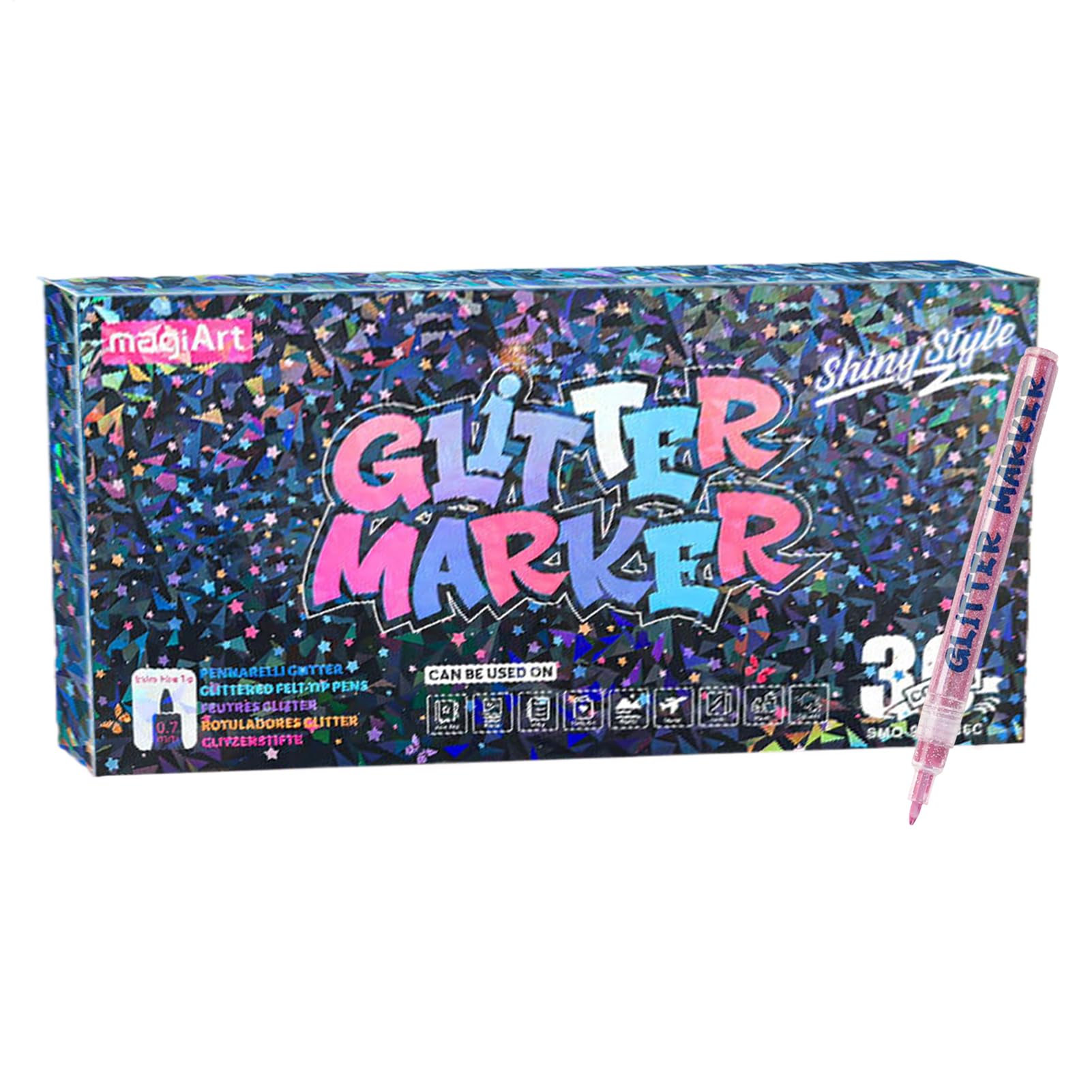Pennarelli luccicanti, a prova di sbavature, penne glitterate per scrapbooking, per bambini, adolescenti, studenti, artisti, insegnanti, hobbisti, casa, ufficio, scuola, biglietti di auguri, diari
