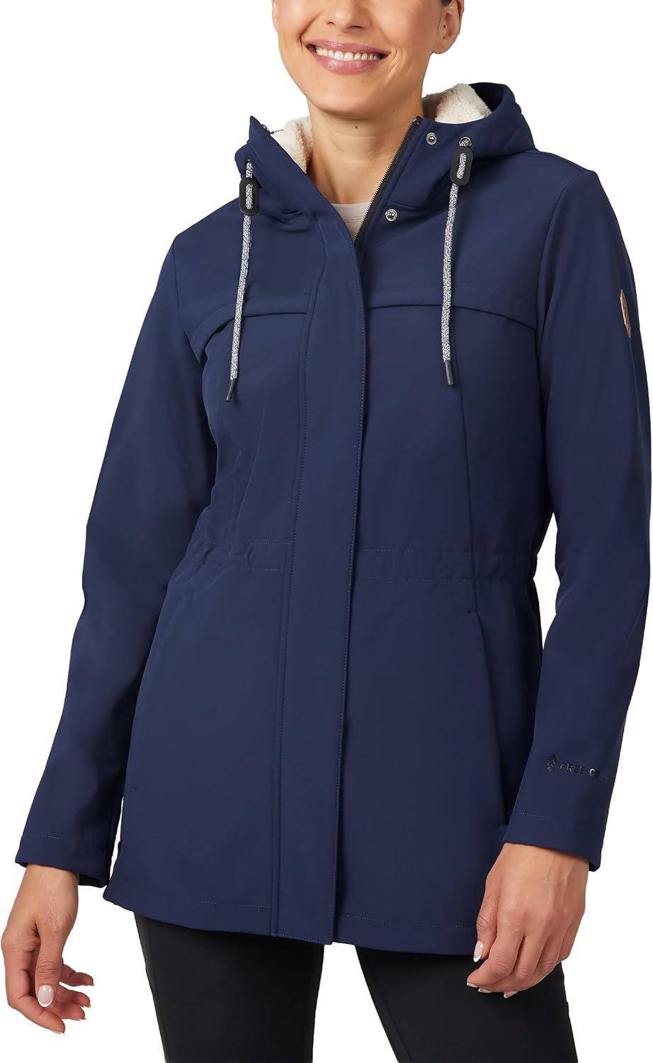 Free Country Women's Softshell Jacket Fleece Lined Warm Insulated Hooded Water & Wind Resistant Coat for Outdoor-Long Super