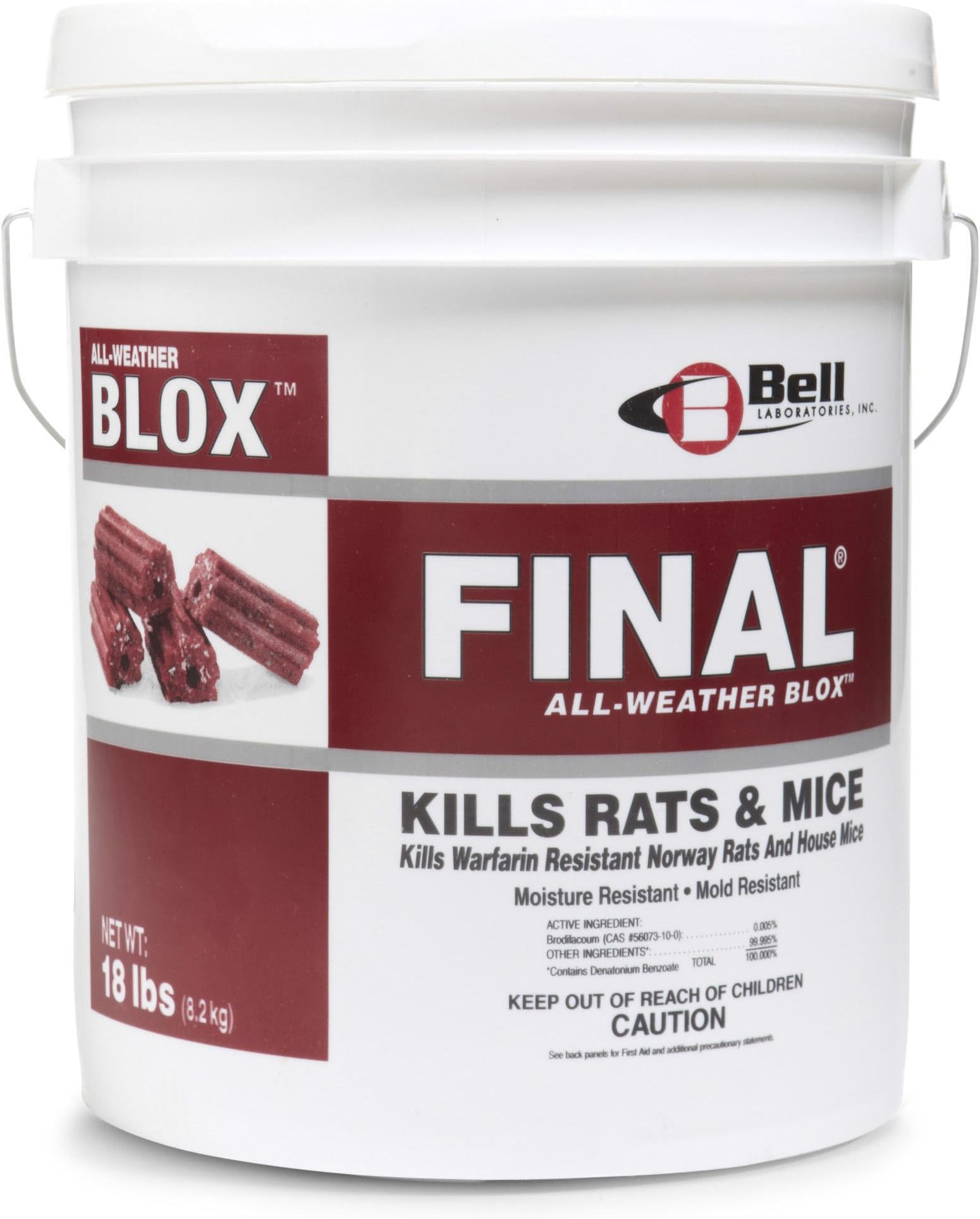 Bell Final Blox Rodent Bait Poison 18#- Brodifacoum