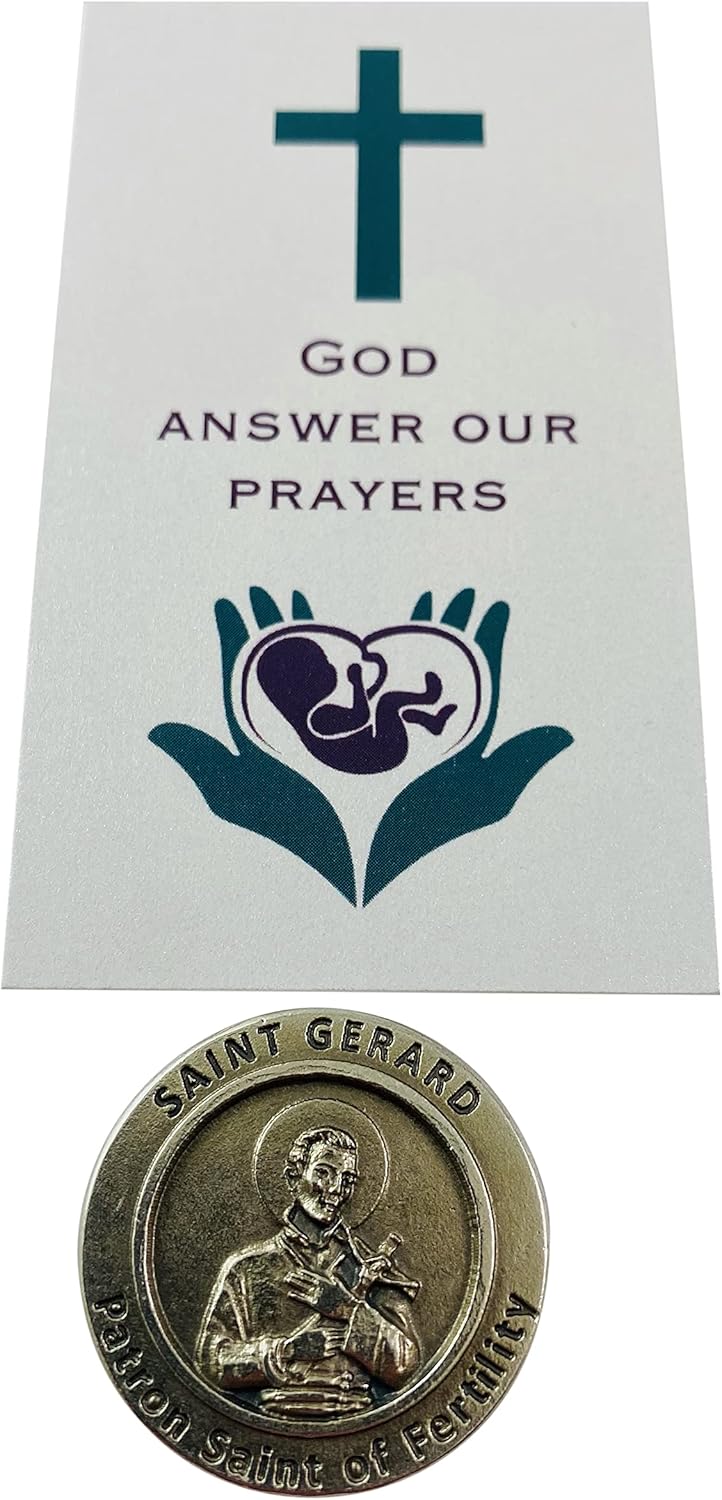 Westmon Works St Gerard Token and Prayer to Become Pregnant with Saint Prayer Holy Card Fertility Set
