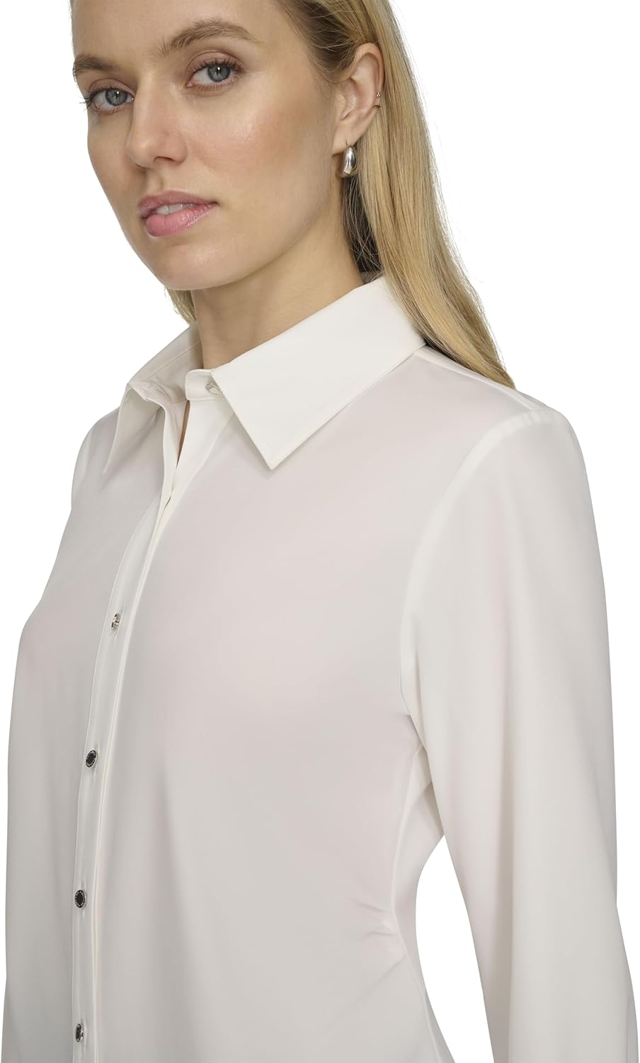 Calvin Klein Womens Collared Long Sleeve Button Down Top - Image 5