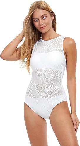 Profile by Gottex Women's Sheer Pleasure High Neck One Piece