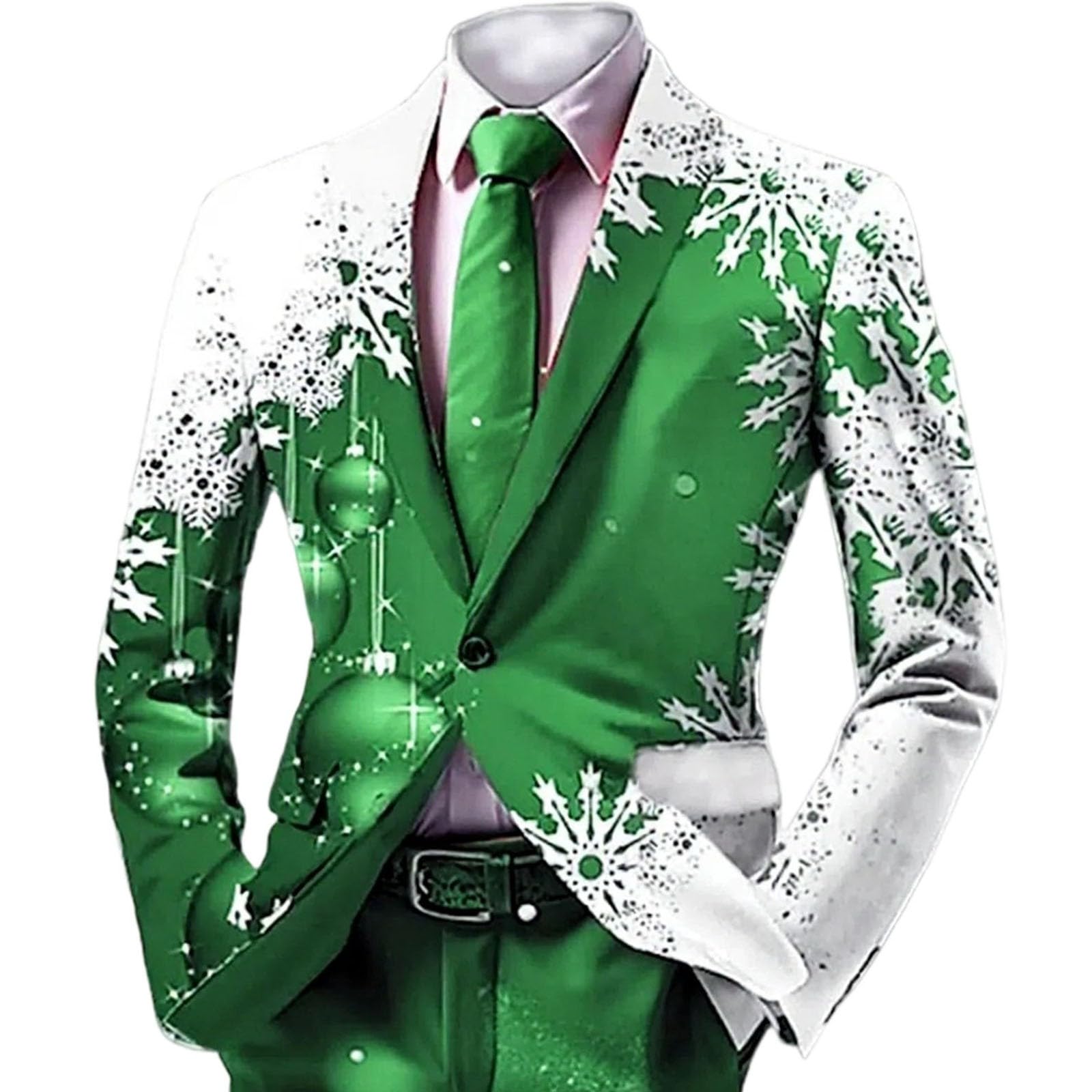 Chaqueta con diseño elegante verde estampado para moda de temporada M 4