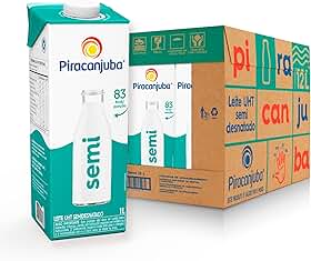 Pack de Leite Semidesnatado Piracanjuba 1L - 12 Unidades