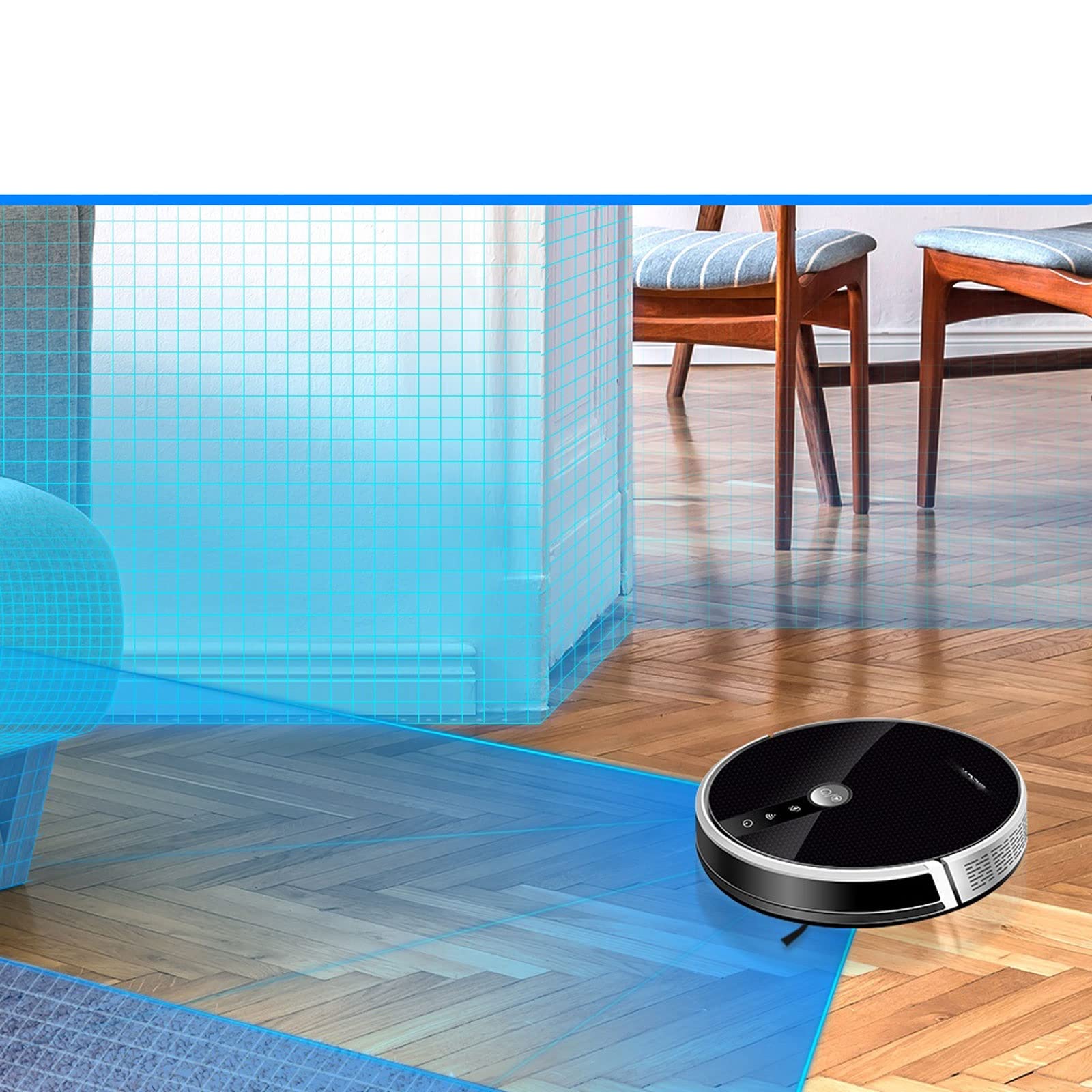 DieffematicJQX Odkurzacz automatyczny Robot Vacuum Cleaner AI Map Navigation,Memory,Smart Partition,WiFi App,Electric Water Tank,Wet Mop