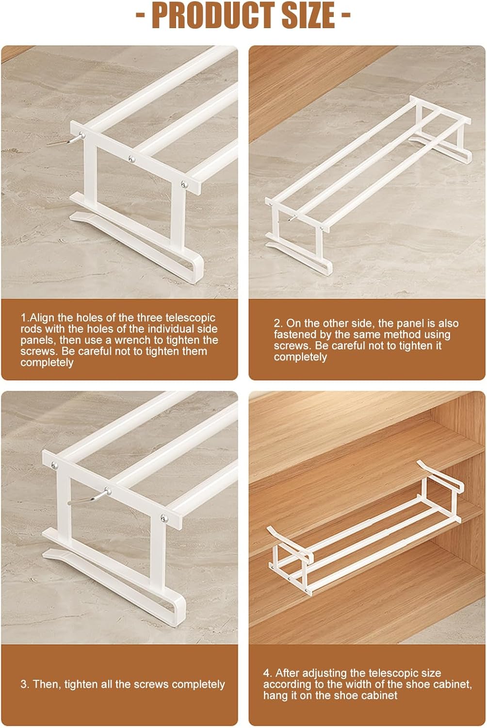Modifiable Constructed in Cabinet Shelf Extendable 50 80cm Space Saving Mild Steel Planner for Footwear Kitchen Bathroom Storage Contemporary Storage Planner