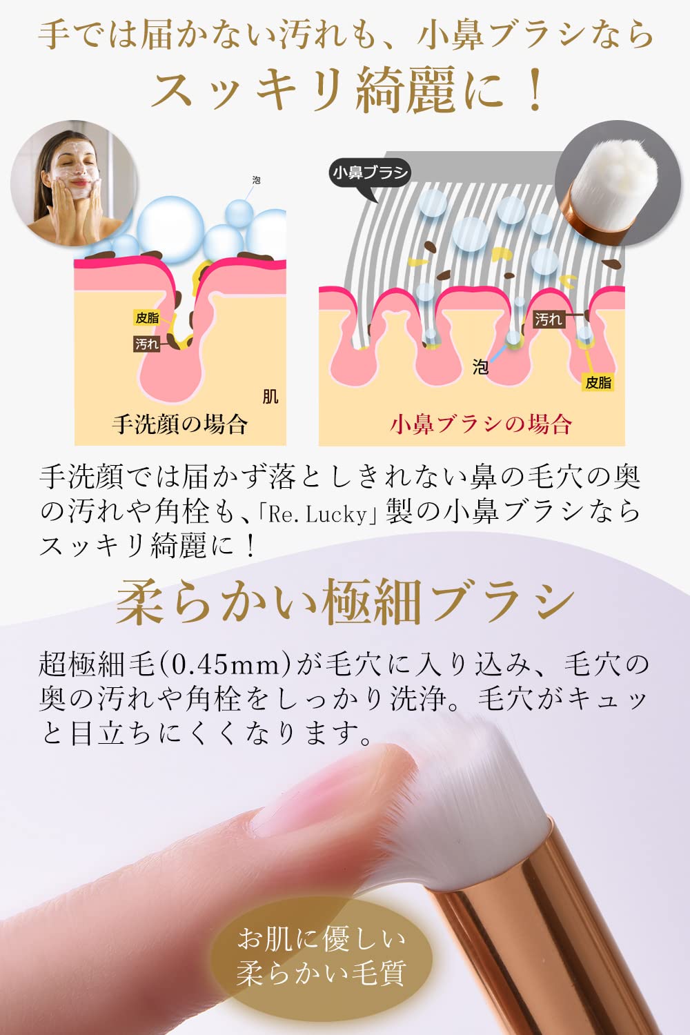 毛穴 小鼻 ブラシ (お花型) 洗顔ブラシ