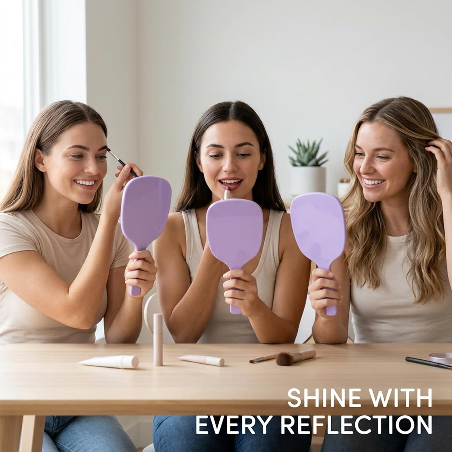 16Pcs Handheld Mirror, Plastic Hand Mirror with Handle, 7.09x3.15In