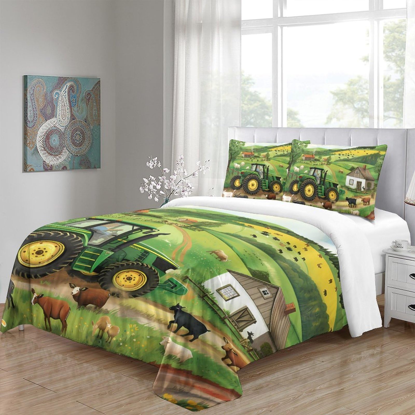 Traktor Bettwäsche Set Kinder 3D Motiv Weiche Mikrofaser