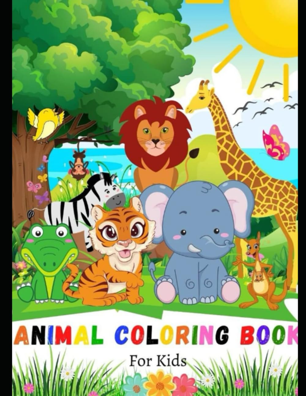 Animals colouring book for kids