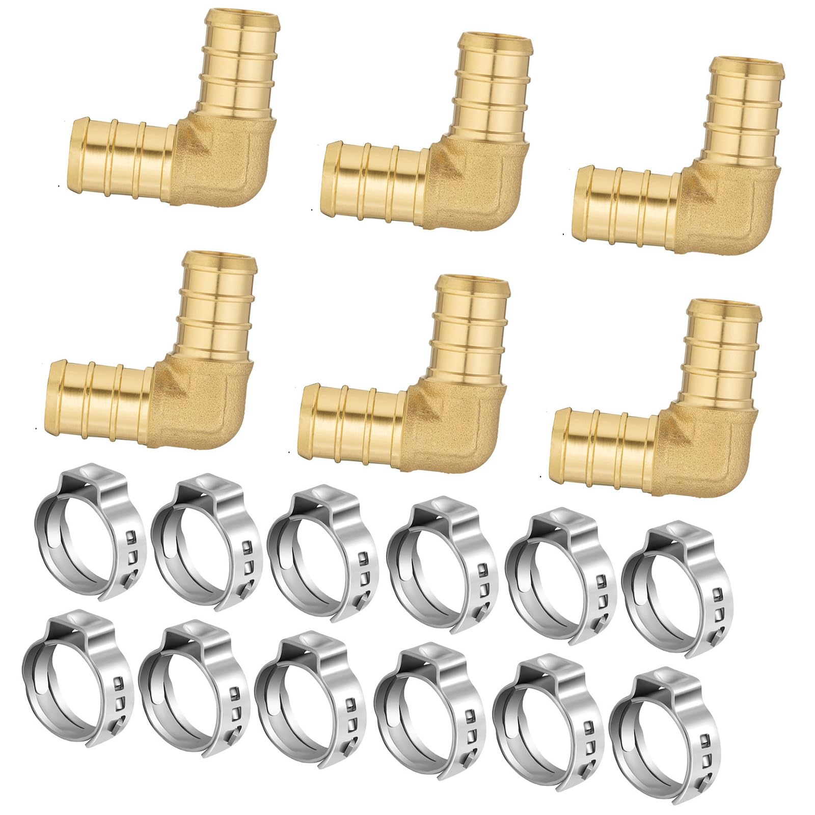 Nucelit 6 Elbow 12 Clamps Impermeable Bronze Rustless Clamps Piping Couplings For Home Industrial Use Rustless Clamps For Piping
