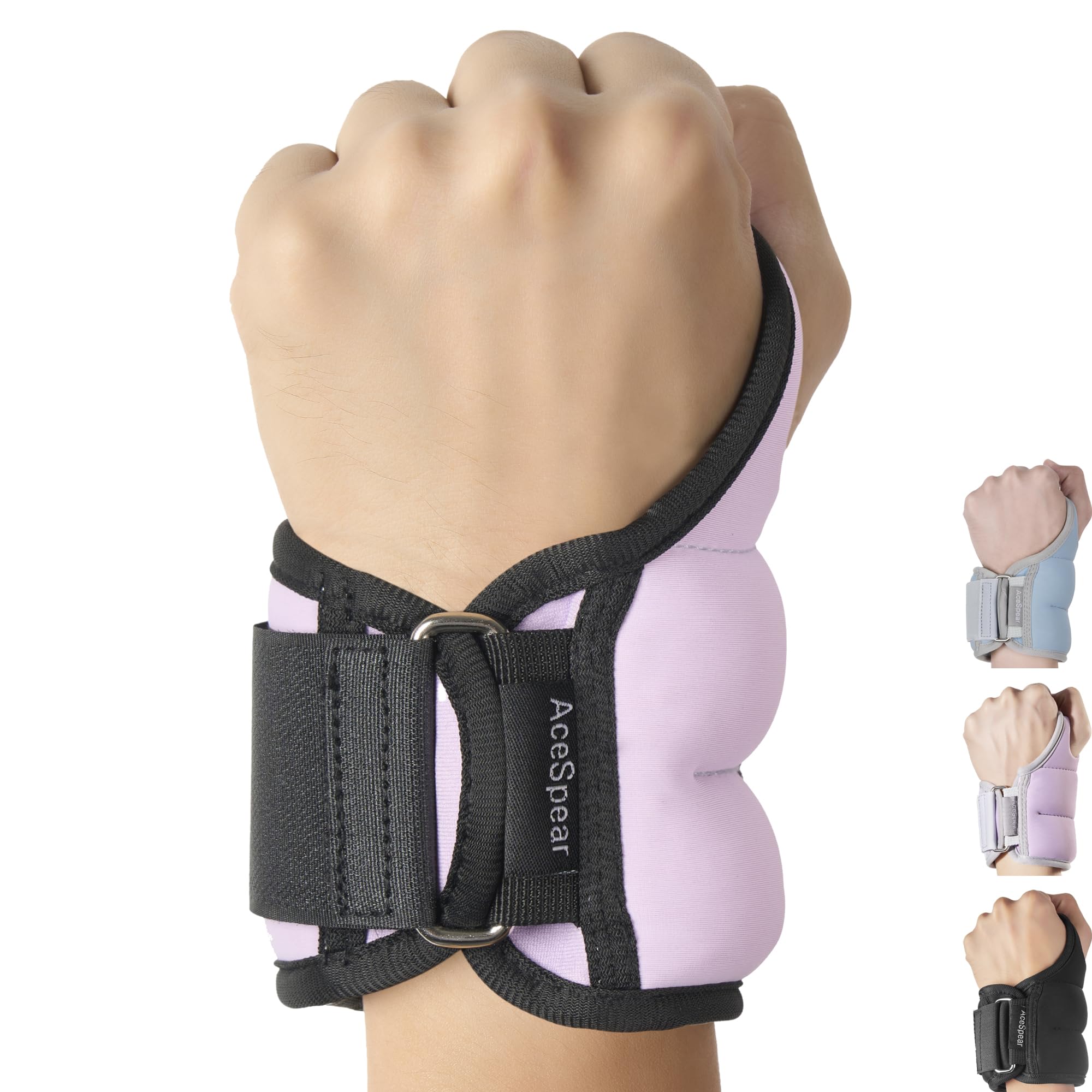 AceSpear Wrist Weights with Thumb Loops Lock for Men Women 1lb*2 2lbs*2 3lbs*2 Ankle Weights Weighted Gloves for Running Strength Training Walking Exercises