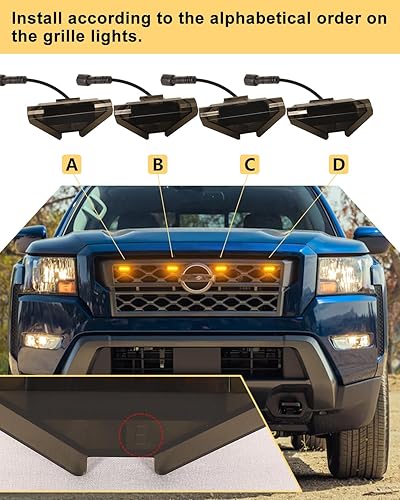 Miniatura 9 de Luces LED para parrilla Nissan Frontier 2022 2023 para Frontier S SV Pro4x OEM Grill Raptor Lights
