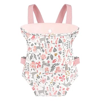 GAGAKU Baby Doll Carrier, Baby Doll Accessories up to 18-inch Dolls, Reborn Baby Dolls Carrier for Little Girls Pink (Reindeer)